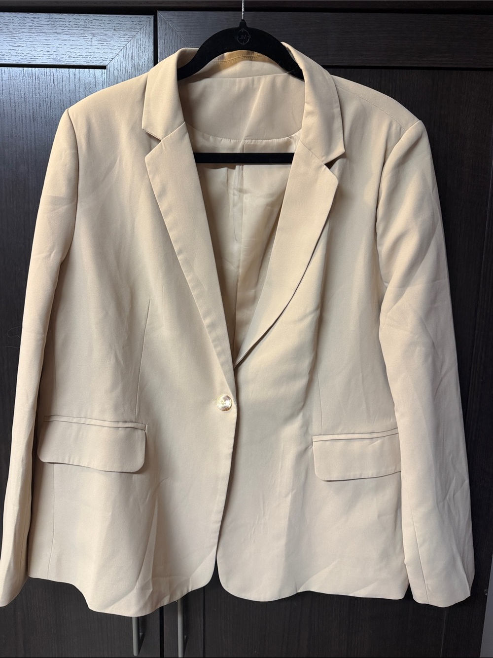 Women's Cream Single-Button Blazer